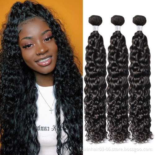 100% Mink Indian Water Wave Braid Hair Bundle Wholesale Virgin Brazilian Weave Vendor Raw Cuticle Aligned Human Hair Extensions
